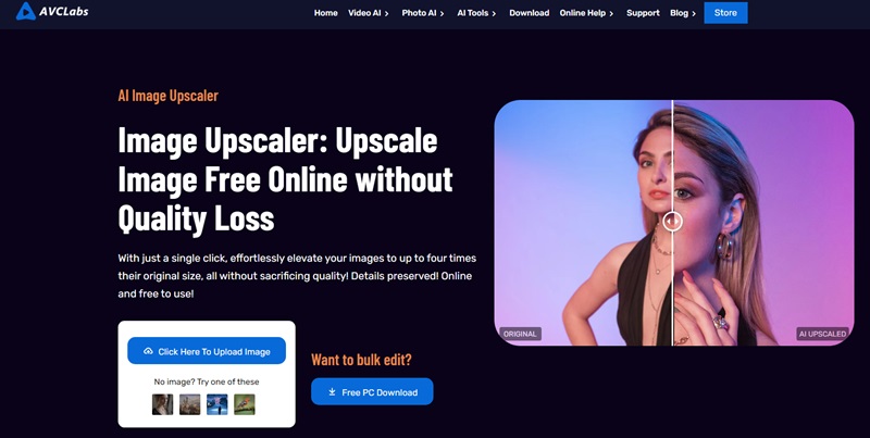 avclabs online free image upscaler