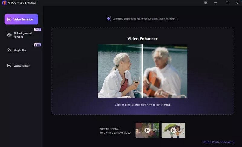 hitpaw video enhancer user interface
