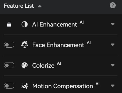 avclabs video enhancer ai feature list